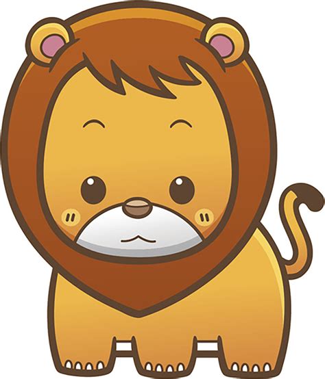 Cute Simple Kawaii Wild Animal Cartoon Icon Lion Vinyl Decal Sticker