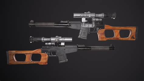 Russian Ussr Sniper Rifle Vss Vintorez Low Poly 3d Model 3d Modell