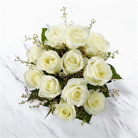 12 24 White Rose Bouquet Flowers And More