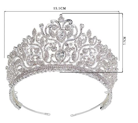 Aaa Cz Luxury Rhinestone Wedding Crown Hair Accessory Rhinestone