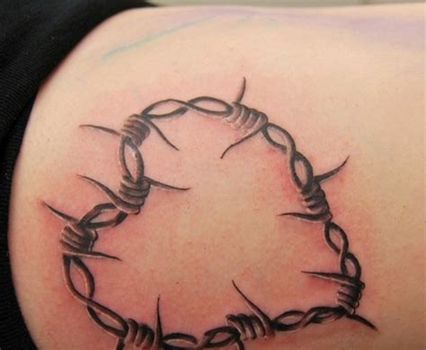 Barbed Wire Heart Tattoo On Side 582×480 Heart Tattoo Tattoos