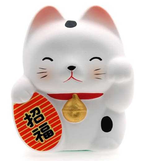 Maneki Neko Feng Shui Lucky Cat White For Health 67cm Maneki Neko