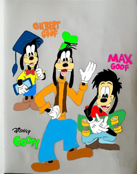 Goofy With His Son Max Goof And His Nephew Gilbert Goof Mickey And