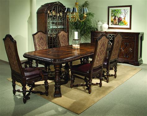 Stylish dining room sets from bassett furniture. A.R.T. Valencia 7pc Trestle Dining Set in Port by Dining ...