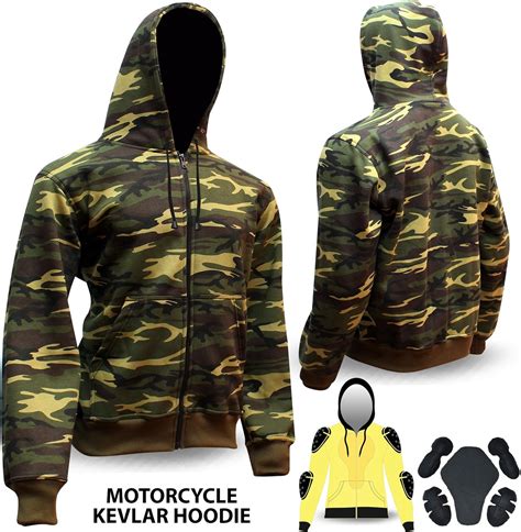Motorcycle Hoodie Hoody Ful Kevlar Armored Lined Fleece Ultimate