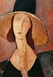 Amedeo Modigliani Portrait of Jeanne Hebuterne in a large hat painting ...