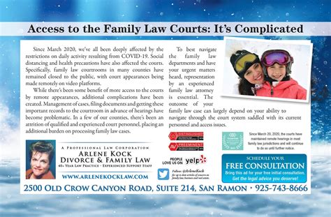 California Family Law Courts Access Information | Arlene D. Kock, APLC