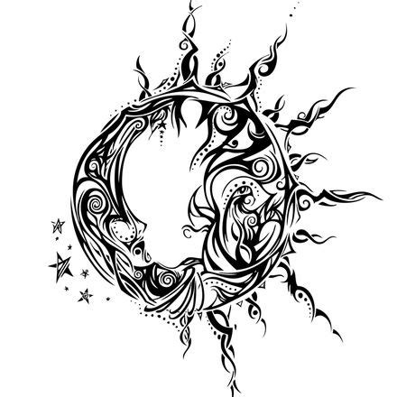 Sun And Moon An Art Canvas By Katrina Wold Tribal Tattoos Sun