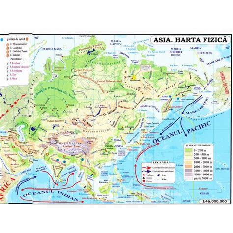 Asia Harta Fizica Harta Politica 146000000 Pliata Editura