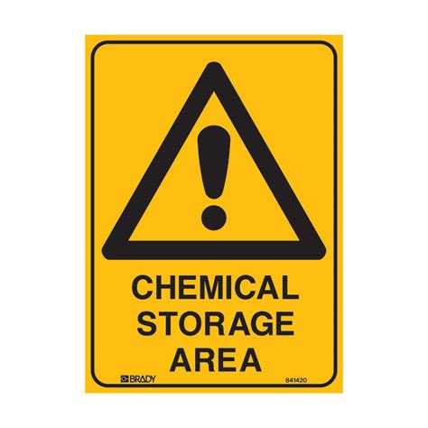 Warning Sign Chemical Storage Area Metal H450mm X W300mm