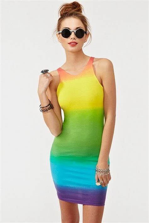 30 Gorgeous Rainbow Colored Dress Designs 2023