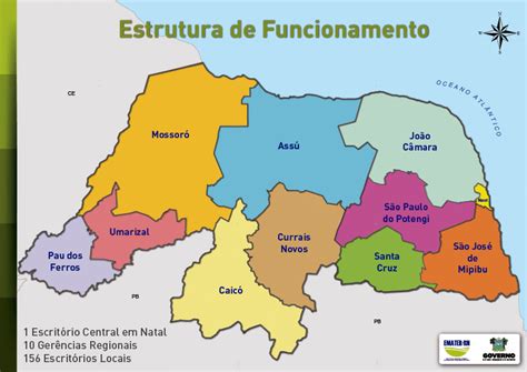 Mapa Do Rio Grande Do Norte Com As Regionais Da Emater Download