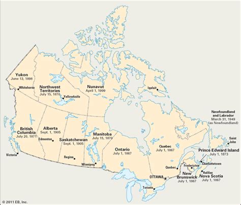 All 13 Canadian Provinces Map