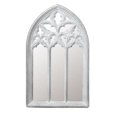 Luxen Home White Rustic Cathedral Wall Mirror Wha757 The Home Depot