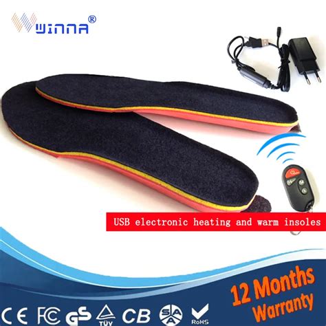 New Usb Men Insoles Electric Foot Warmer Remote Control Thermal Insoles