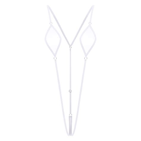 Buy Women Mesh Sheer Slingshot Bikini Set Halter Lingerie Swimwear Sexy Micro Mini G String