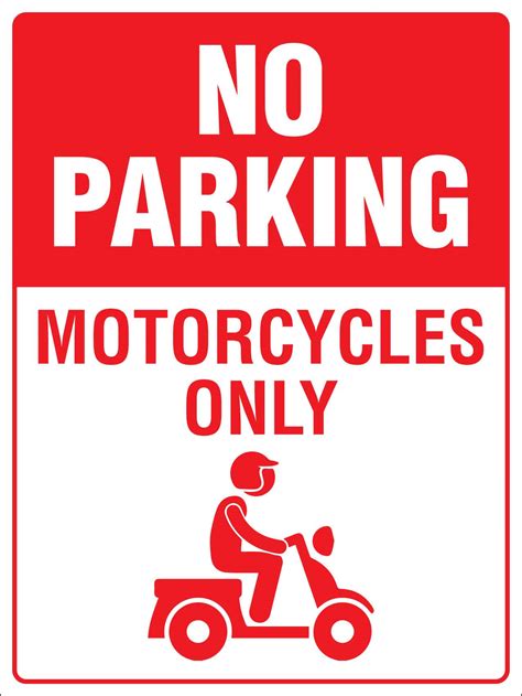 No Parking Motorcycles Only Sign New Signs