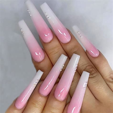 Ombre Long Coffin Nails 10 Design Ideas Youll Love