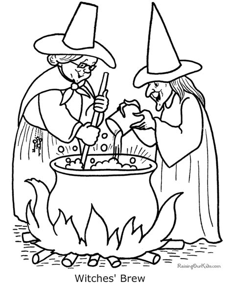 Scary Witch Halloween Coloring Pages 006