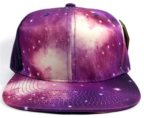 Wholesale Blank Snapback Hats Galaxy Print Purple 1