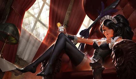 artstation french maid nidalee even amundsen french maid maid league of legends