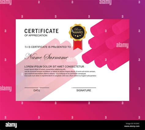 Modern Certificate Template And Background Stock Vector Image And Art Alamy