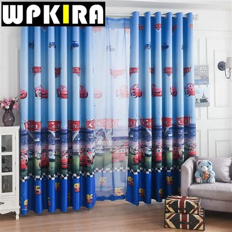 Window Car Curtain Living Room Boys Children Cartoon Blue Curtains