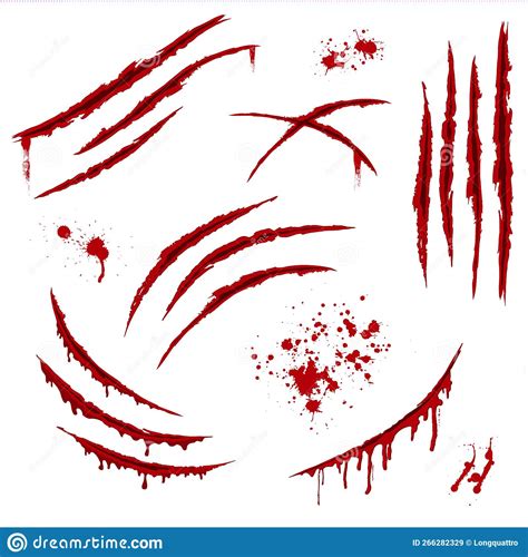Scratched Claw Blood Wounds Background Stock Vector Illustration Of