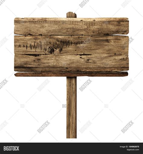 Wooden Sign Isolated Image And Photo Free Trial Bigstock