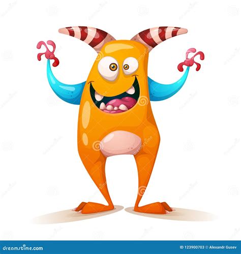 Funny Cute Crazy Monster Cartoon Characters Stock Vector