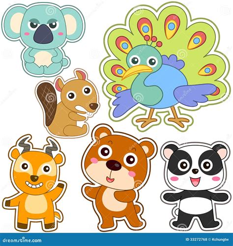 Cute Cartoon Animal Set Stock Vector Illustration Of Animal 33272768