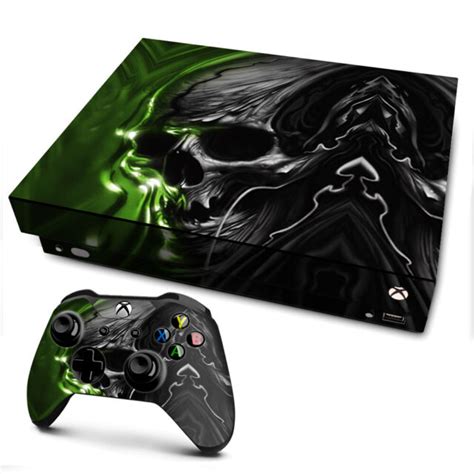 Xbox One X Console Skins Decal Wrap Only Dark Skull Ebay