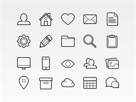 Basic Vector Outlined Icon Set On Behance