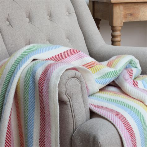 All Wool Throws Marquis And Dawe Chunky Woven Wool Throw Colorful