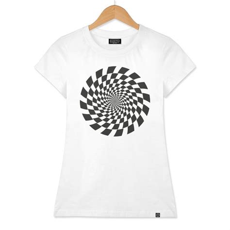 Optical Illusion Chessboard Swirl Women S Classic T Shirt By Danler Numbered Edition From