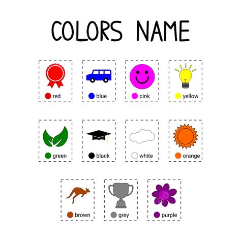 Colors Name Colors Name Vector Color Names Color Names Vector Png