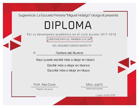 Diploma Para Editar De Manera Simple Descarga Gratuita