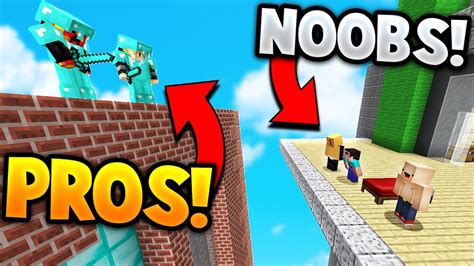 Two Pros Vs Super Noobs Minecraft Bed Wars Youtube