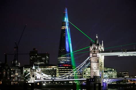 Its The Shard Of Many Colours Spectacular Laser Show Beams Across