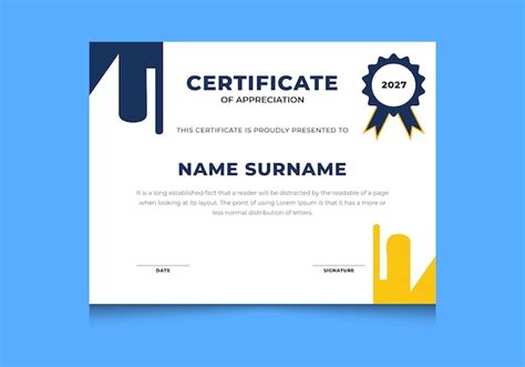 Premium Vector Professional Certificate Template With Simple Badge