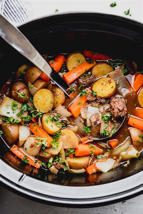 A packet of beefy onion soup mix flavors the stew, along with garlic, tomatoes, and vegetables. Best Ever Slow Cooker Beef Stew Recipe| The Food Cafe ...