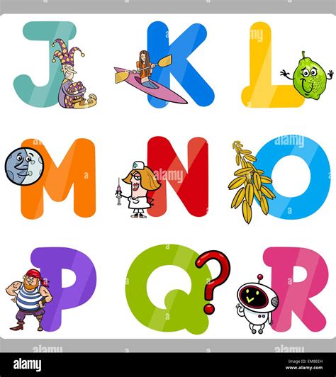 Education Cartoon Alphabet Letters For Kids Stock Vector Image And Art