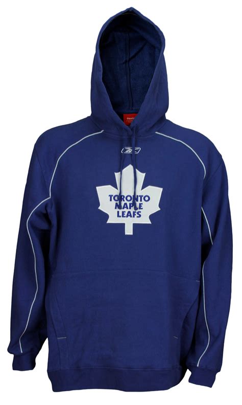 Reebok Nhl Hockey Mens Toronto Maple Leafs Hoodie Hooded Sweatshirt Blue