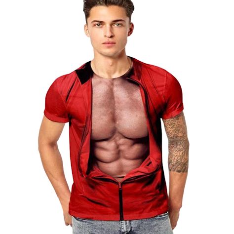 2019 Summer Funny T Shirts Fashion Print Modis Mens Funny 3d Muscle Printing Fitness Elastic