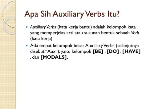 PPT Auxiliary Verbs Kata Kerja Bantu PowerPoint Presentation Free