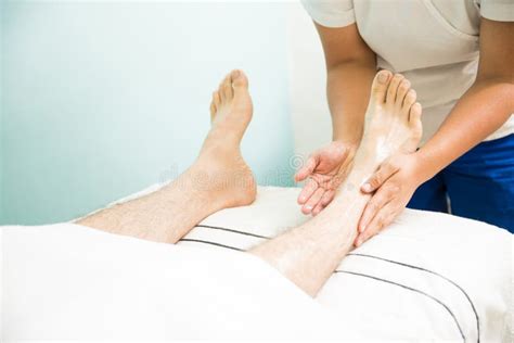 Man Getting Foot Rub In A Spa Stock Photo Image Of Skin Health