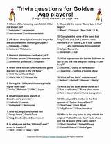 Click the link below for the printable version. Golden Age Trivia | Trivia for seniors, This or that ...