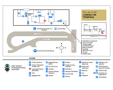 Terminal 1 San Diego Map United States Map