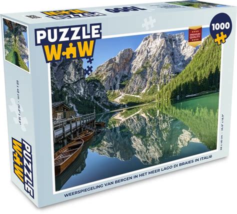 Puzzle Lago Di Braies 1000 Pièces Reflet Des Montagnes Du Lac Lago Di
