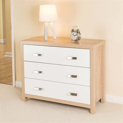 Bedroom Furniture Chest Of Drawers Bed Side Table Cabinet White Light Oak Effect Ebay